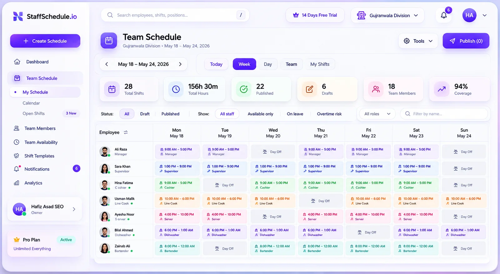 Staff Scheduling screenshot 1