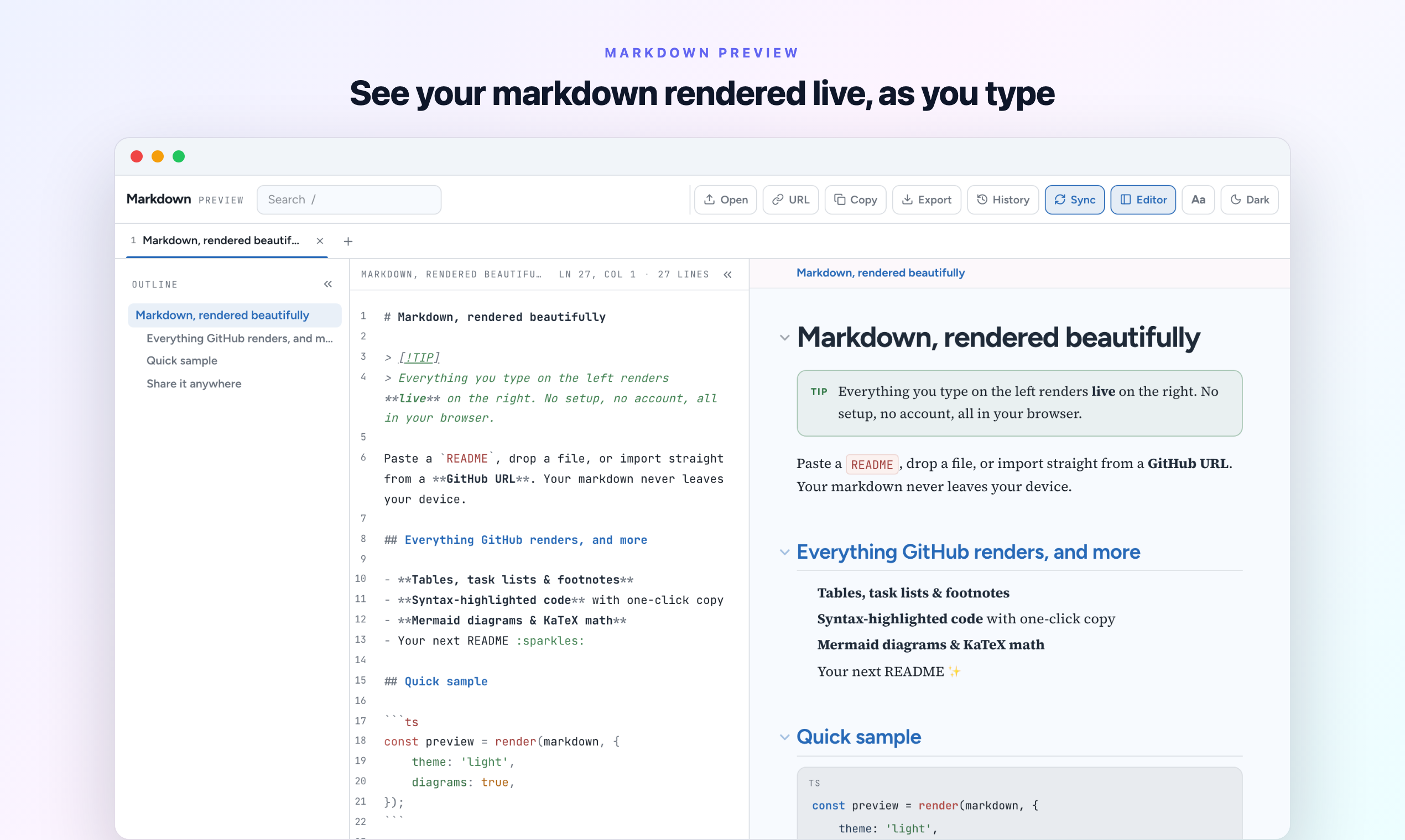Markdown Preview preview