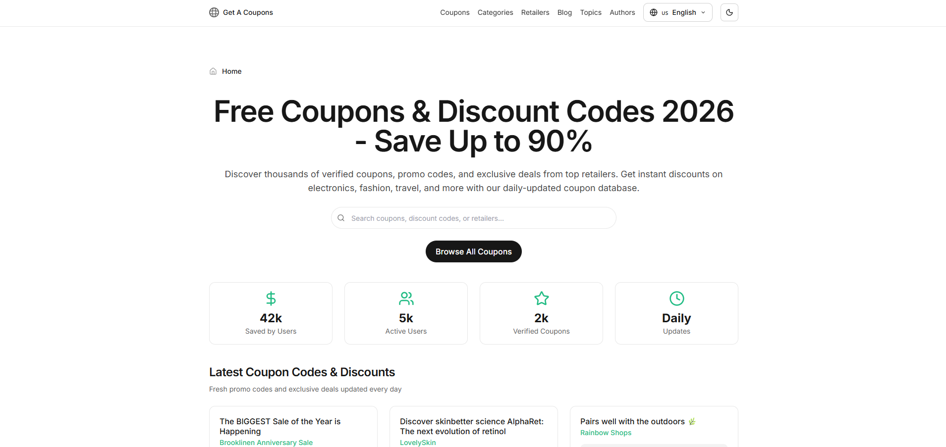 Get A Coupons: Verified Discount Codes and Daily Deals preview