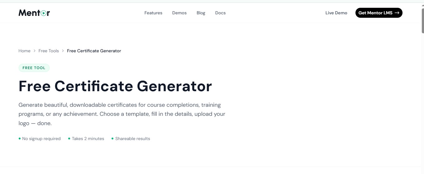 Free Certificate Generator — Create & Download PDF Certificates preview