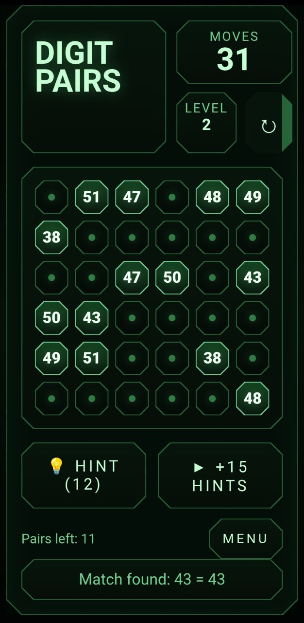 Digit Pairs screenshot 1