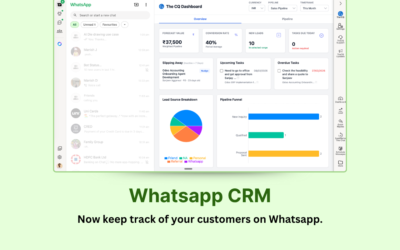 Whatsapp CRM with AI Sales Agent - The Chat Quotient screenshot 1