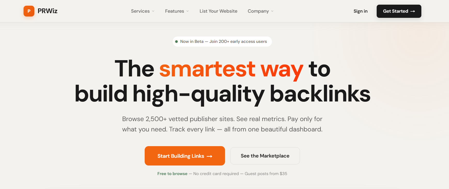 PRWiz website preview