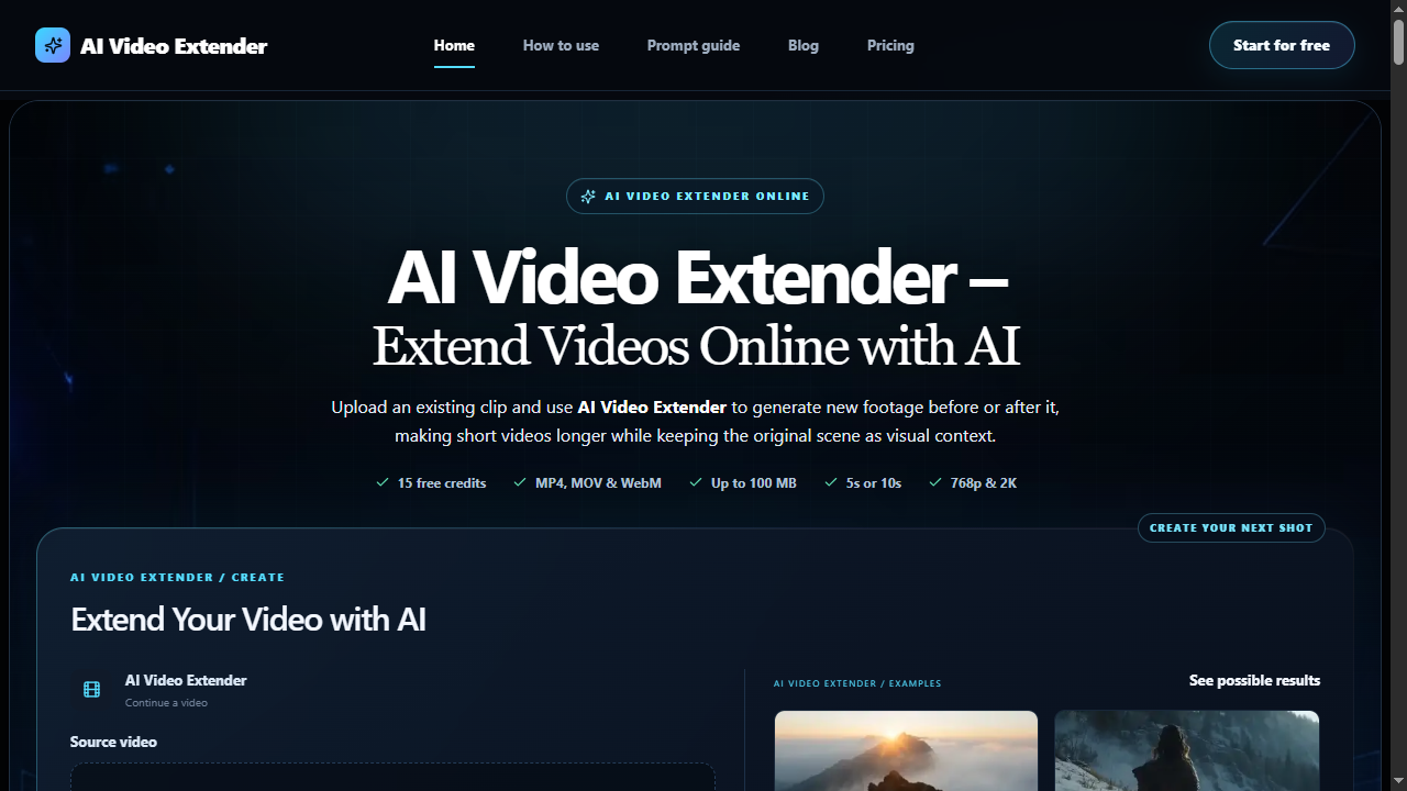 AI Video Extender preview